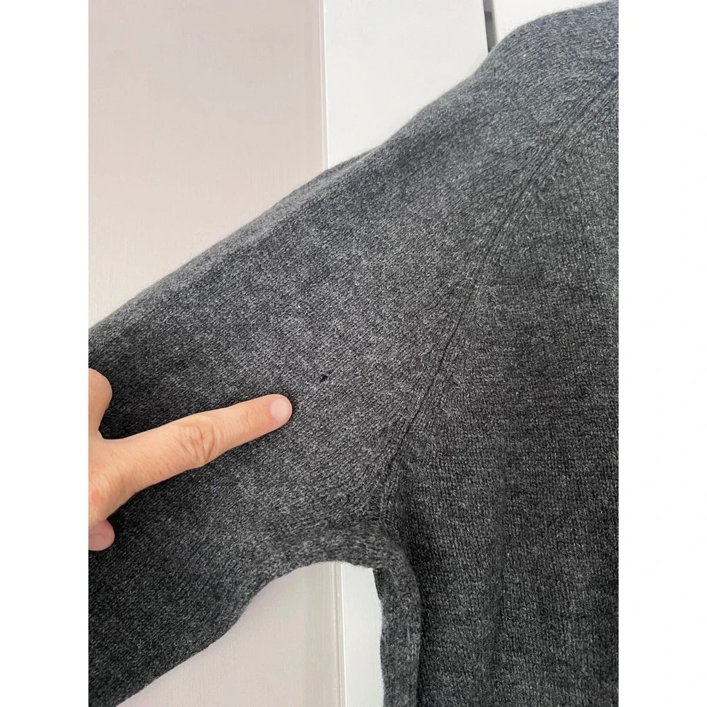 J.Crew 100% Wool Sweater Mens L Charcoal Gray Crewneck Academia Preppy Luxury